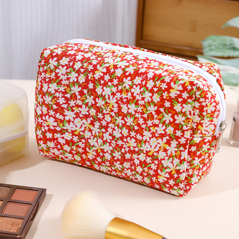 Ziedu astoņstūrveidīga kosmētikas soma, pārnēsājama daudzfunkcionāla ceļojumu soma, poliesters