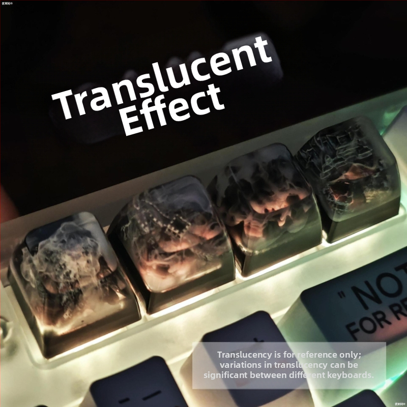 Keycap no rezina mehāniskajai tastaturai ar tintes stila ainavas motīvu: Lielais mūrs, kalni un ieleja