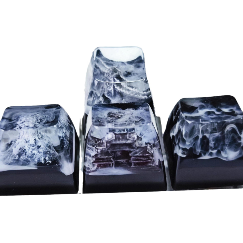 Keycap no rezina mehāniskajai tastaturai ar tintes stila ainavas motīvu: Lielais mūrs, kalni un ieleja