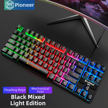 Forerunner GX30Z клавиатура с механично усещане, проводна, 87 клавиша, RGB подсветка, ABS корпус, кабел 1,5 м