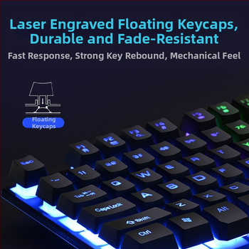 Forerunner GX30Z клавиатура с механично усещане, проводна, 87 клавиша, RGB подсветка, ABS корпус, кабел 1,5 м
