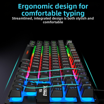 Forerunner GX30Z клавиатура с механично усещане, проводна, 87 клавиша, RGB подсветка, ABS корпус, кабел 1,5 м