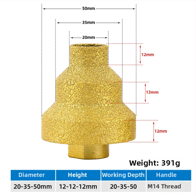 Melton DCK07 Brazing многослоен конусовиден разширител за диамантени плочки и мрамор, обработка на камък