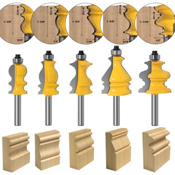 Σετ φρεζών καρουσέλ, 10 τεμάχια, λαβή 8 mm, διακοσμητική γραμμή για ξύλο/MDF/λαμινάτες, CNC χαρακτική