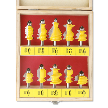 Σετ φρεζών καρουσέλ, 10 τεμάχια, λαβή 8 mm, διακοσμητική γραμμή για ξύλο/MDF/λαμινάτες, CNC χαρακτική