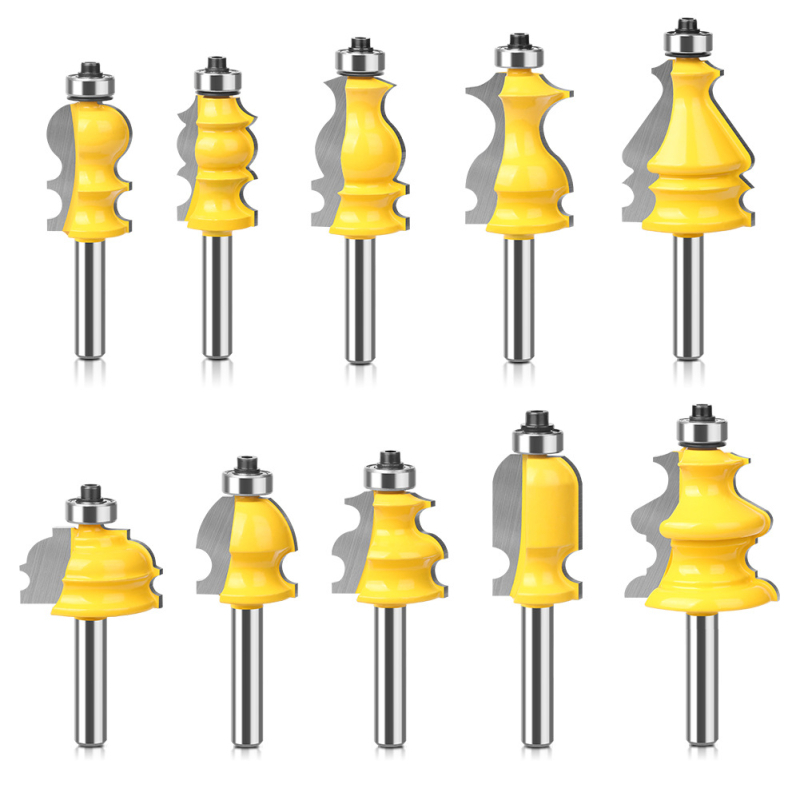 Σετ φρεζών καρουσέλ, 10 τεμάχια, λαβή 8 mm, διακοσμητική γραμμή για ξύλο/MDF/λαμινάτες, CNC χαρακτική