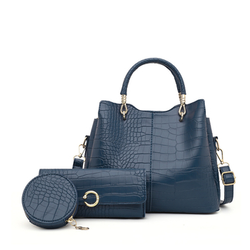 Σετ τσάντας μητέρας-και-παιδιού από PU με μοτίβο κροκοδειλιού, κάθετης τετράγωνης μορφής, φερμουάρ, εσωτερικοί θήκες: θήκη με φερμουάρ, θήκη για κινητό, θήκη για ID