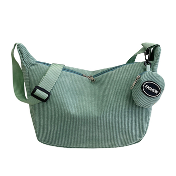 Dumpling bag με Corduroy ύφασμα, άνοιγμα με φερμουάρ, επένδυση από πολυεστέρα, εσωτερική θήκη με φερμουάρ, μονό ιμάντας για καθημερινή χρήση