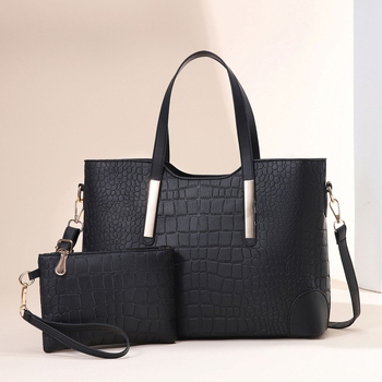 PU дамска Tote чанта с цип, хоризонтална квадратна форма, вътрешни джобове и междинен слой