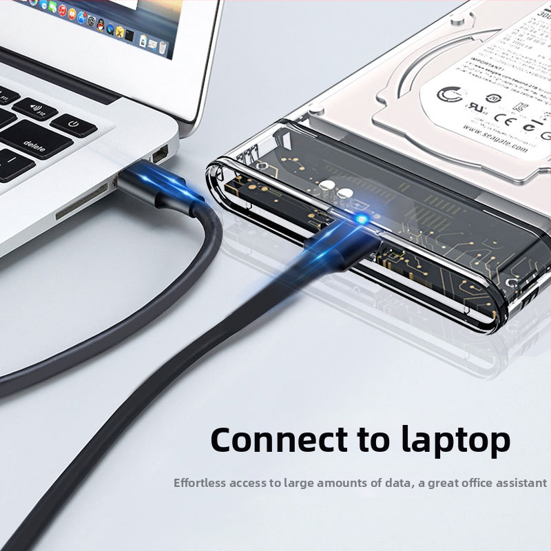 Ārējais cietā diska korpuss SATA, USB 2.0/3.0/3.1 uz SATA, PC materiāls, atbalsta 2–4 TB, līdz 480 MB/s