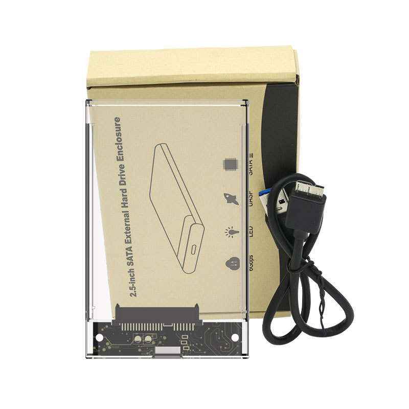 Ārējais cietā diska korpuss SATA, USB 2.0/3.0/3.1 uz SATA, PC materiāls, atbalsta 2–4 TB, līdz 480 MB/s