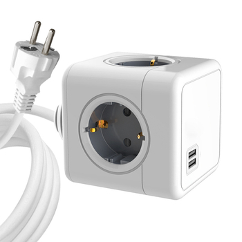 Европейски USB кубообразен разклонител, компактно мултифункционално устройство, 16A 220-240V 3680W, корпус от огнеупорен PC, фосфор бронзов проводник