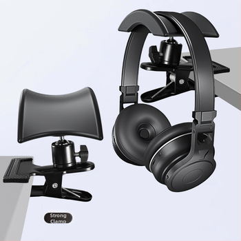 Десктоп поставка за слушалки със стойка за дисплей и универсален държач за съхранение