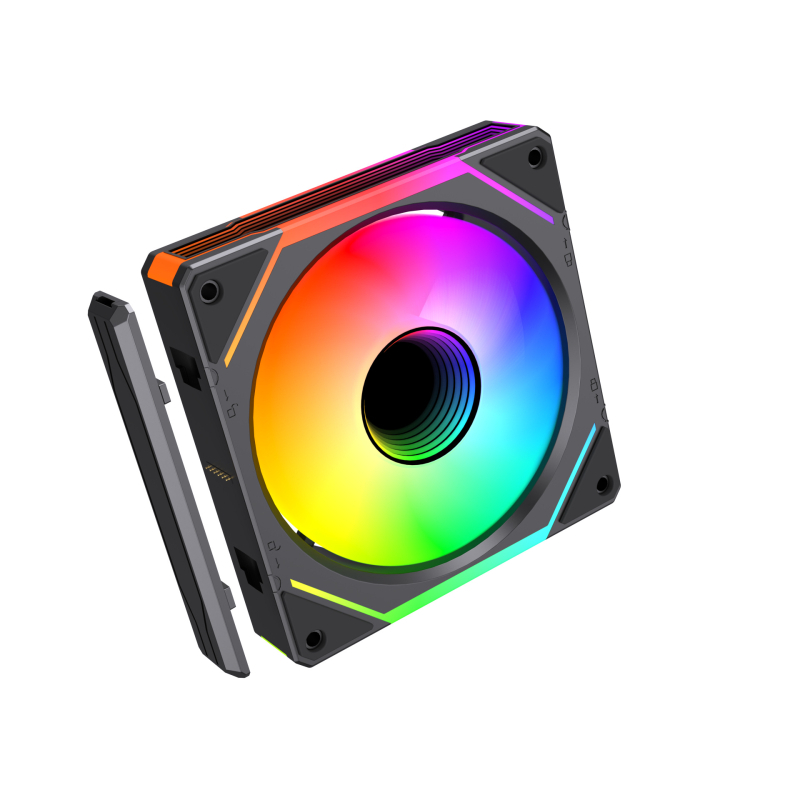 Ανεμιστήρας κιβωτίου με ARGB φωτισμό, αθόρυβη λειτουργία, υδραυλικά ρουλεμάν (600–1800 RPM, θόρυβος 23 dB, ABS υλικό)