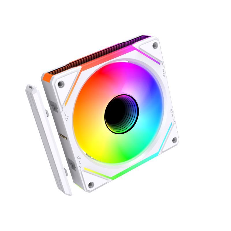 Ανεμιστήρας κιβωτίου με ARGB φωτισμό, αθόρυβη λειτουργία, υδραυλικά ρουλεμάν (600–1800 RPM, θόρυβος 23 dB, ABS υλικό)