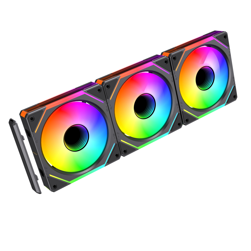 Ανεμιστήρας κιβωτίου με ARGB φωτισμό, αθόρυβη λειτουργία, υδραυλικά ρουλεμάν (600–1800 RPM, θόρυβος 23 dB, ABS υλικό)