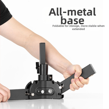 Статив за осветление за фотография с алуминиев сплав, тежък с ролкова система, сгъваем двусекционен, височина 81 см, товароподемност 80 кг