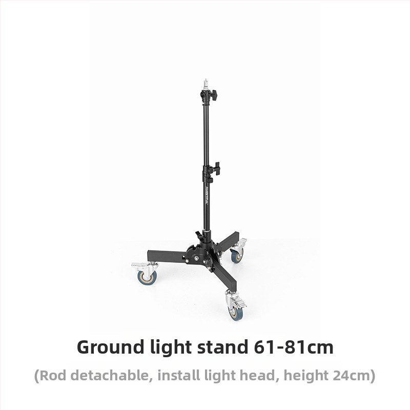 Статив за осветление за фотография с алуминиев сплав, тежък с ролкова система, сгъваем двусекционен, височина 81 см, товароподемност 80 кг