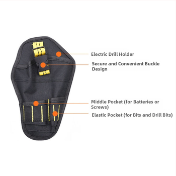 Τσάντα μέσης για εργαλεία ηλεκτρικού τρυπανιού — κυβοειδές σχήμα, Oxford ύφασμα, πολυχρηστική αποθήκευση