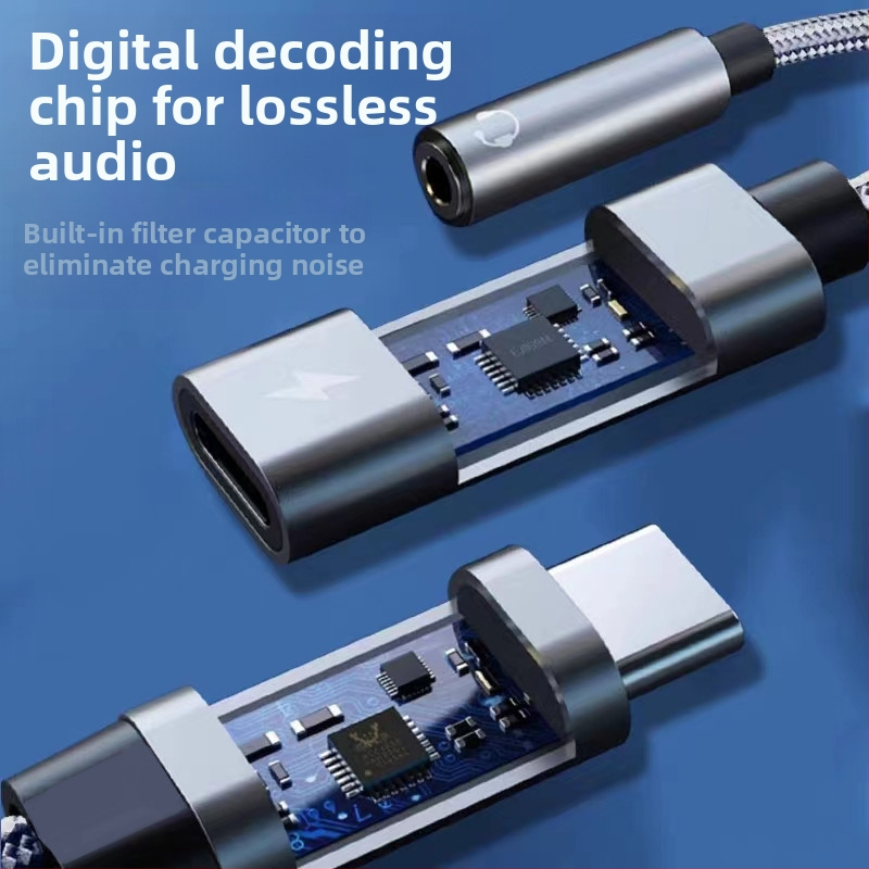 One Three Nine Model 003: Type-C na Type-C 3.5 mm 2‑in‑1 audio adaptér pre slúchadlá a auto s PD nabíjaním, kompatibilný s Huawei a Xiaomi