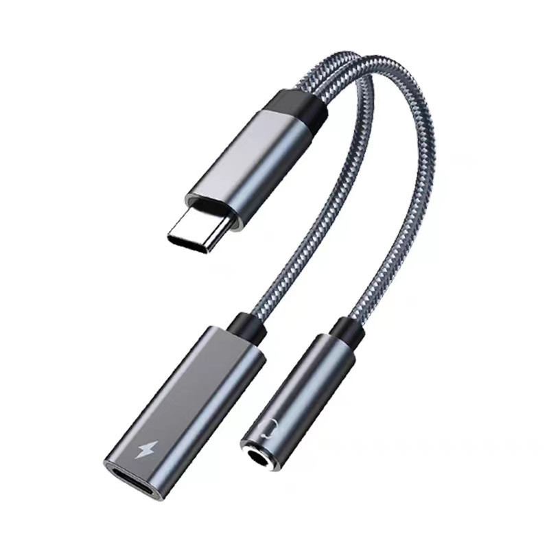 One Three Nine Μοντέλο 003: Αντάπτορας ήχου Type-C σε Type-C 3.5 mm 2-σε-1 για ακουστικά και αυτοκίνητο, PD φόρτιση, συμβατό με Huawei και Xiaomi