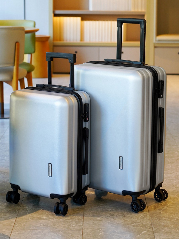 Studentu ceļojumu koferis ar kluso universālo riteņu pāri, rāvējslēdzēja atvēršana, PC korpuss, ultralēts, neilona iekšdaļa