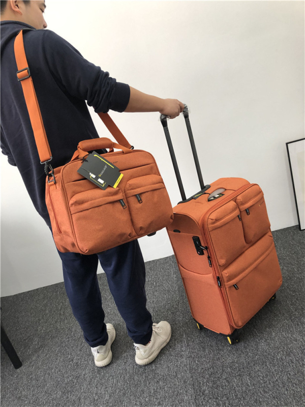 Oxford auduma rokas bagāžas koferis, 2.8 kg, rāvējslēdzējs, TSA kombinētā slēdzene, universālie riteņi — ūdensizturīgs, ultra viegls, antibakteriāls, paplašināms, piemērots kā rokas bagāža