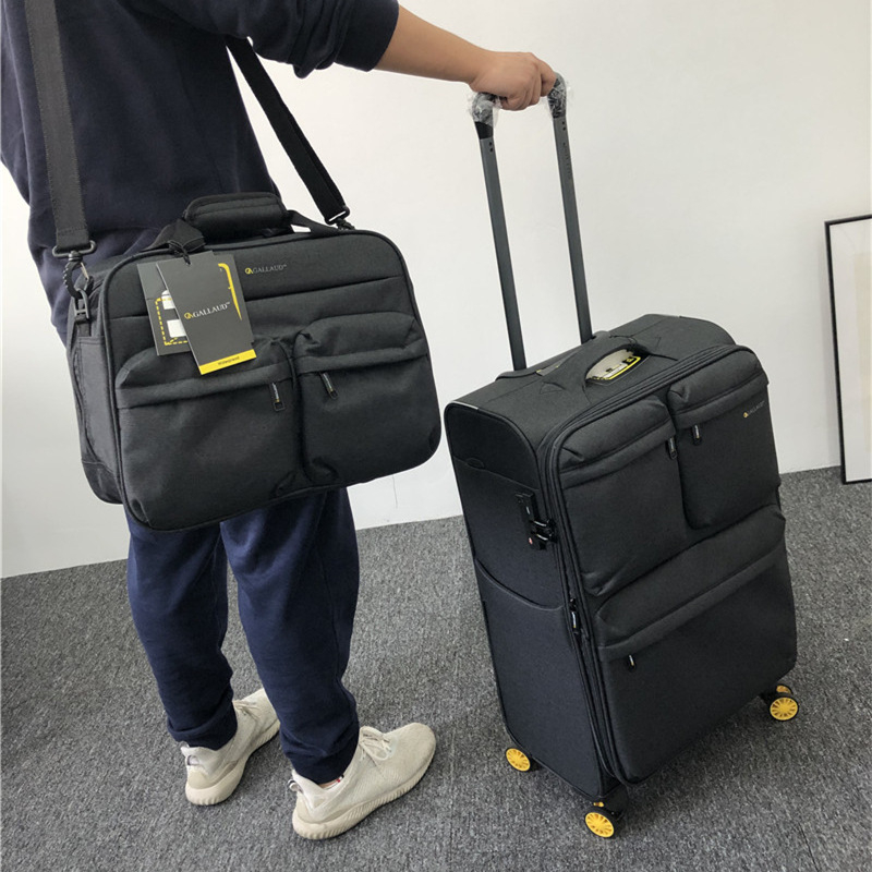 Βαλίτσα χειραποσκευών από Oxford ύφασμα, 2,8 kg, κλείσιμο με φερμουάρ, TSA συνδυαστική κλειδαριά, τροχοί γενικής χρήσης — αδιάβροχη, υπερ-ελαφριά, αντιβακτηριακή, επεκτάσιμη, κατάλληλη για επιβίβαση