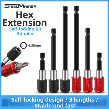 SteelMaster Разширителна пръчка за битове за бормашина със магнитен самозаключващ се съединител и бърза смяна на шестограм