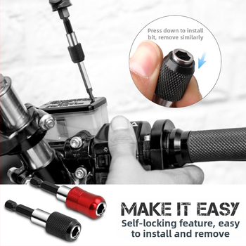 SteelMaster Разширителна пръчка за битове за бормашина със магнитен самозаключващ се съединител и бърза смяна на шестограм