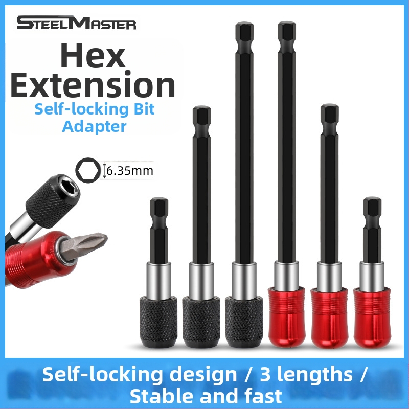 SteelMaster Разширителна пръчка за битове за бормашина със магнитен самозаключващ се съединител и бърза смяна на шестограм