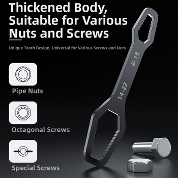 Многофункционален комплект регулируеми гаечни ключове с глава във форма на сливово цвете, двойнокраен, самозатягащ