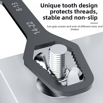 Многофункционален комплект регулируеми гаечни ключове с глава във форма на сливово цвете, двойнокраен, самозатягащ