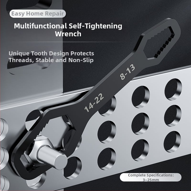 Многофункционален комплект регулируеми гаечни ключове с глава във форма на сливово цвете, двойнокраен, самозатягащ