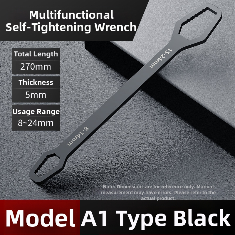 Многофункционален комплект регулируеми гаечни ключове с глава във форма на сливово цвете, двойнокраен, самозатягащ