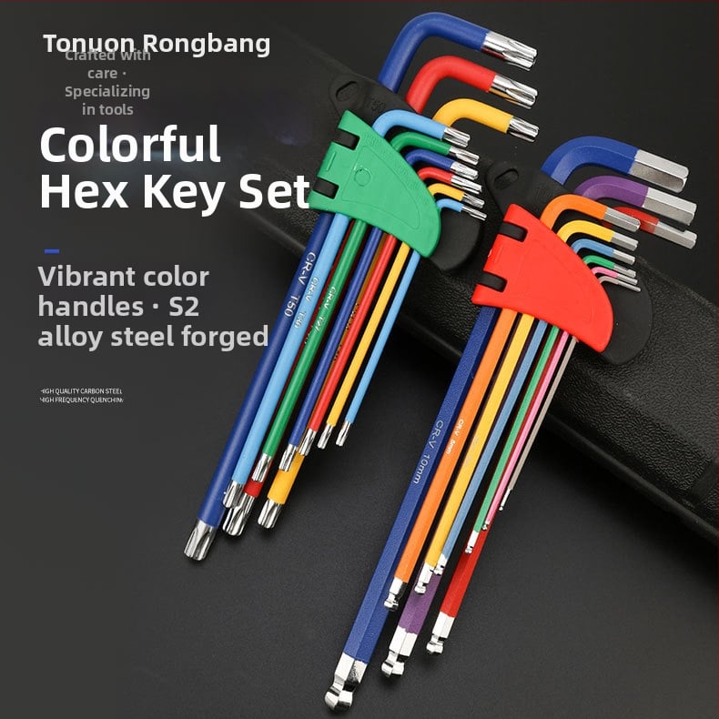 Rongbang Комплект шестоъгълни ключове с топчест връх, CR-V стомана, вътрешен шестограмен ключ