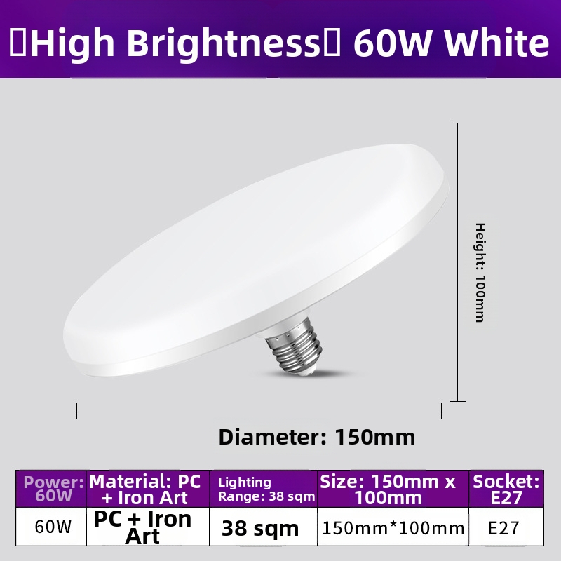 Λάμπα LED με βάση E27, 1100 lm, δέσμη 180°, 220V, ζωή 10000 h