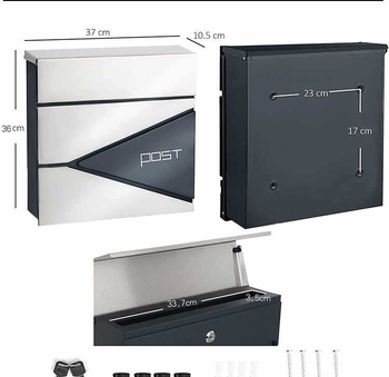 Външна пощенска кутия, европейски стил, модерен вилен дизайн, модел 932-1, алуминий, марка Other, подходяща за външна употреба