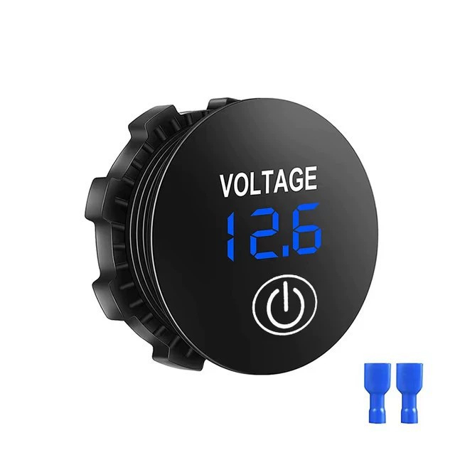 XUAN JI DC волтметър с LED цифров дисплей, докосващ превключвател, измерване на напрежението на батерията, възможност за персонализация