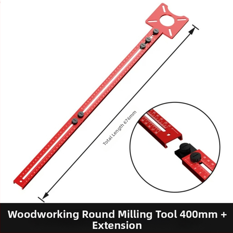 Циркулярен инструмент за пробиване и фрезоване на кръгови отвори в дърво, от екстра-дебела алуминиева сплав, с регулируемо позициониране на канавки