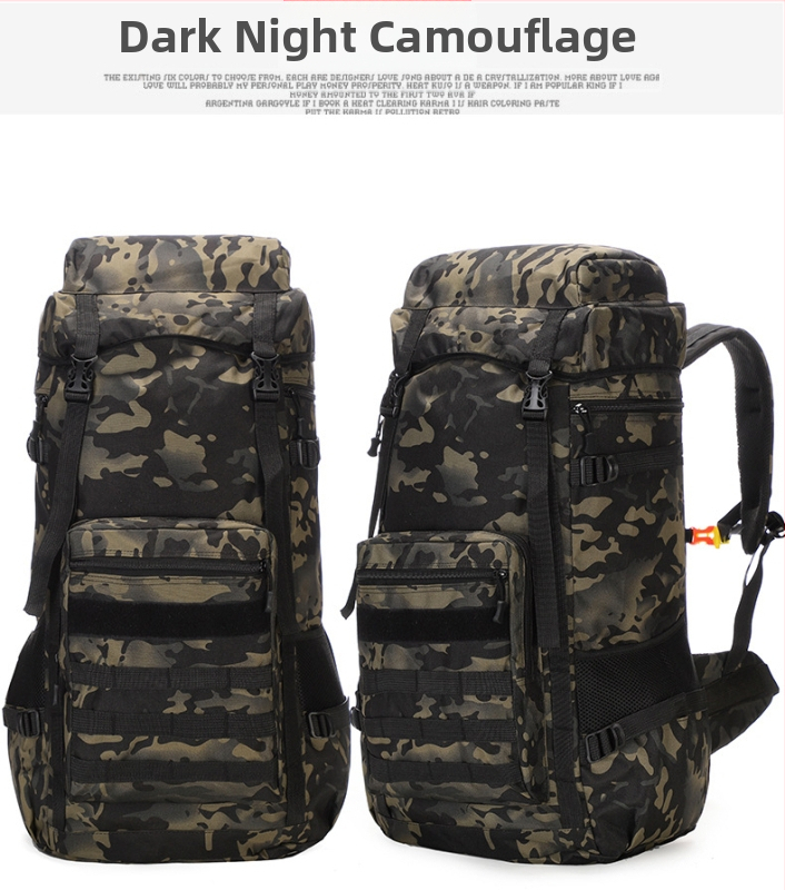 Pārgājumu mugursoma kalnu izbraucieniem – universāla, Oxford audums, gaisa spilvenu siksnas, poliestera oderes, svītrainais raksts, nodilumiem izturīgs, samazina slodzi