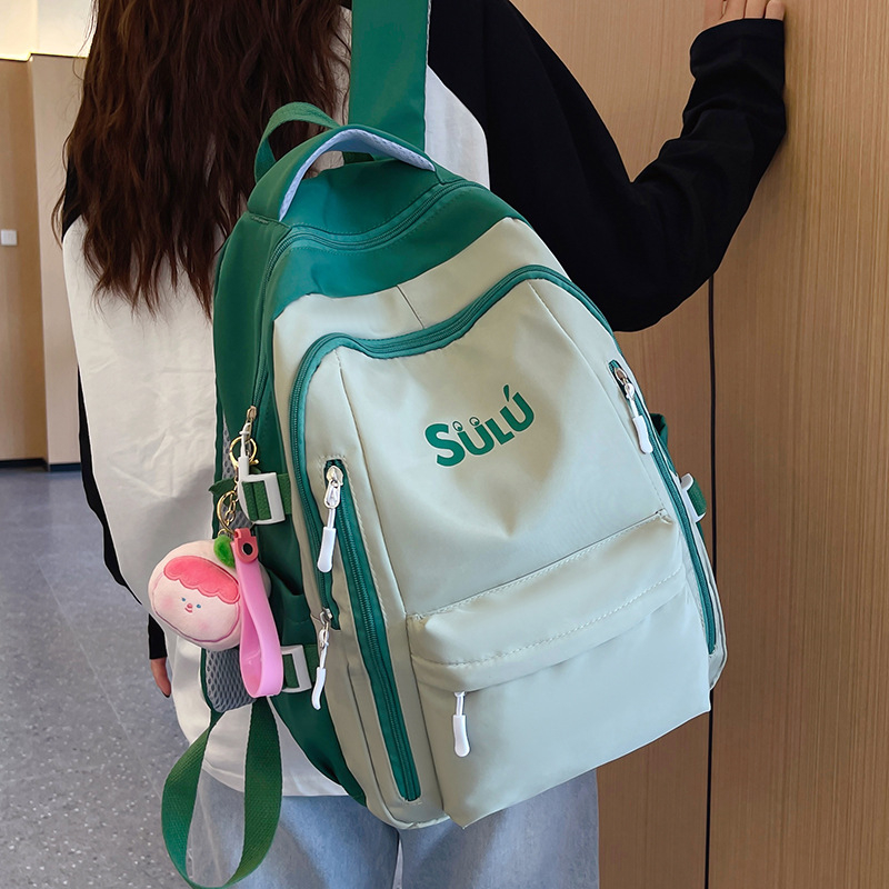 Σακίδιο πλάτης με ρετρό αμερικάνικο σχέδιο, unisex, μεγάλης χωρητικότητας (Νάιλον; υπερελαφρύ; επένδυση: πολυεστέρας; μοτίβο: γράμματα; για το γυμνάσιο)