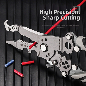 Сгъваеми клещи за обелване и кримпване на кабели – електротехникa, ръчни, многофункционални, Haoqi