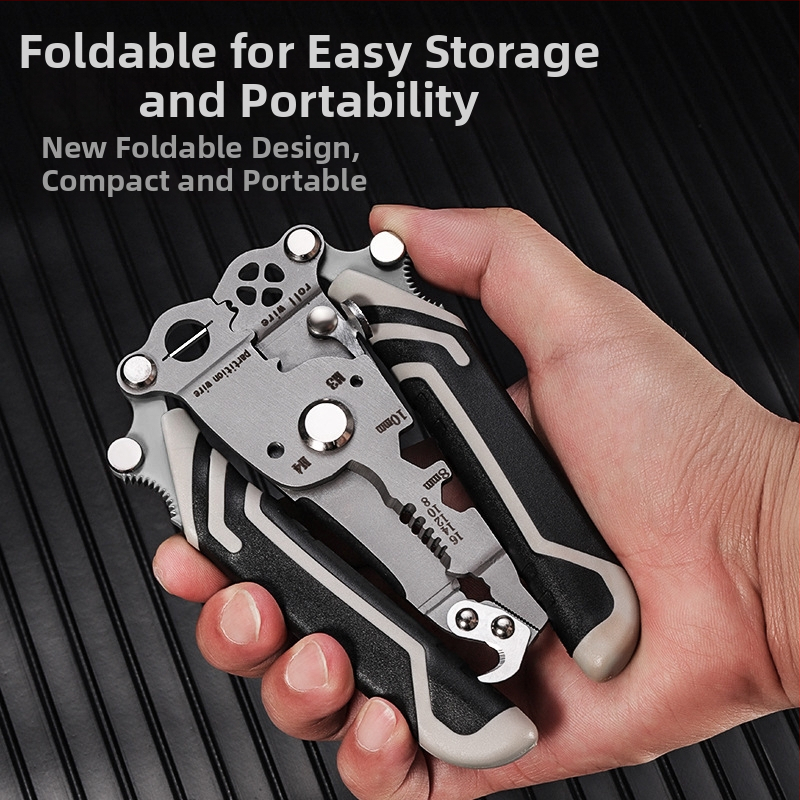 Сгъваеми клещи за обелване и кримпване на кабели – електротехникa, ръчни, многофункционални, Haoqi