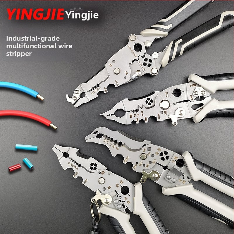 Yingjie Κλειστήρες απογύμνωσης καλωδίων με καμπτόμενες γνάθες, λαβή από καουτσούκ, αγκώνας, ράμφος αετού, κλειδί