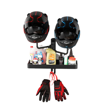 Мотоциклетен държач за каски – монтаж без пробиване, алуминиева сплав, модел 2510, стенен, товароподемност 10 кг