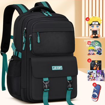 Σχολική τσάντα για αγόρια (5–6 τάξη), πολυεστέρας, αδιάβροχη, διαπνέουσα, ultra-light, προστασία της σπονδυλικής στήλης και μείωση βάρους, διαχωρισμός στεγνό/υγρό, ανακλαστικά στοιχεία, ιμάντες αέρα, σχέδιο anime