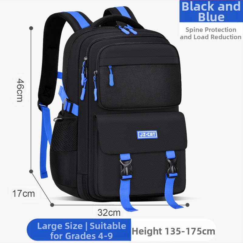 Σχολική τσάντα για αγόρια (5–6 τάξη), πολυεστέρας, αδιάβροχη, διαπνέουσα, ultra-light, προστασία της σπονδυλικής στήλης και μείωση βάρους, διαχωρισμός στεγνό/υγρό, ανακλαστικά στοιχεία, ιμάντες αέρα, σχέδιο anime