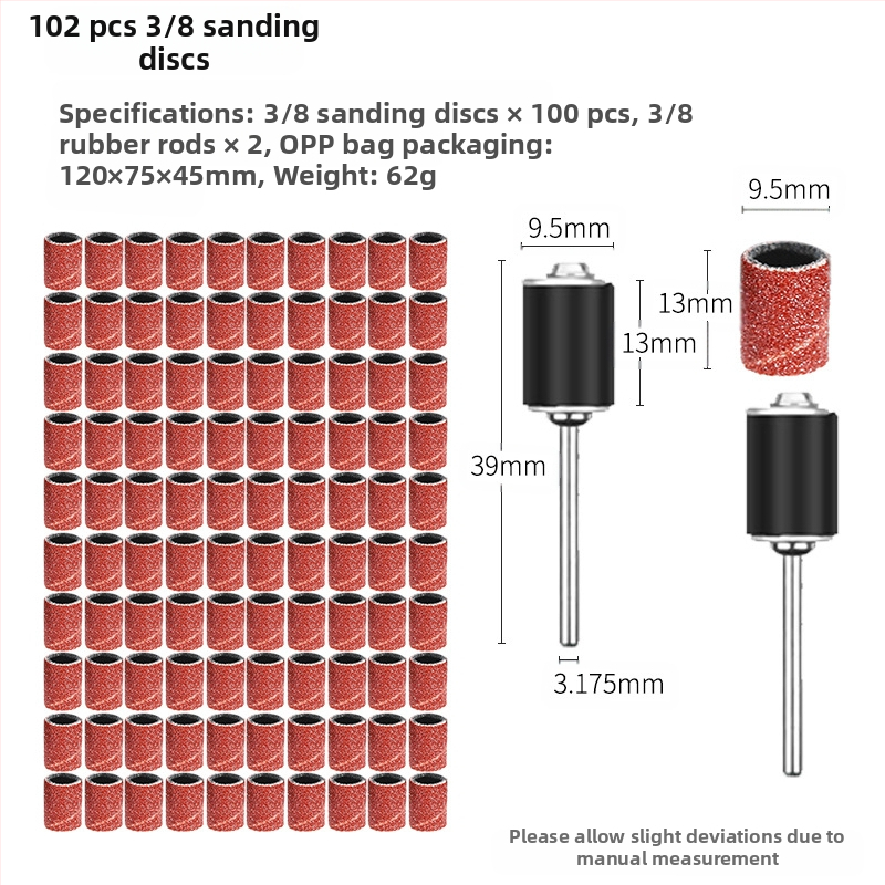 Polīrēšanas komplekts 102 detaļas ar smilšpapīra nūjiņām un abrazīvām gredzenēm, kokam un metālam