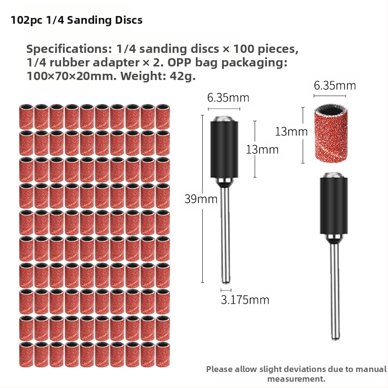 Polīrēšanas komplekts 102 detaļas ar smilšpapīra nūjiņām un abrazīvām gredzenēm, kokam un metālam